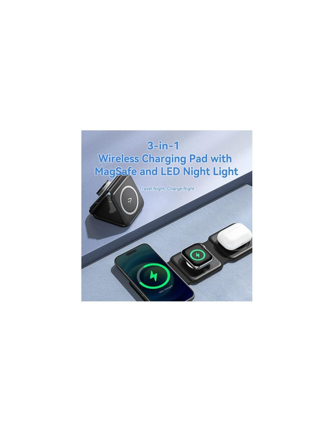 BASE CARGADOR PAD VENTION SMARTPHONE/APPLE WATCH/AURICULARES WIRELESS BLACK