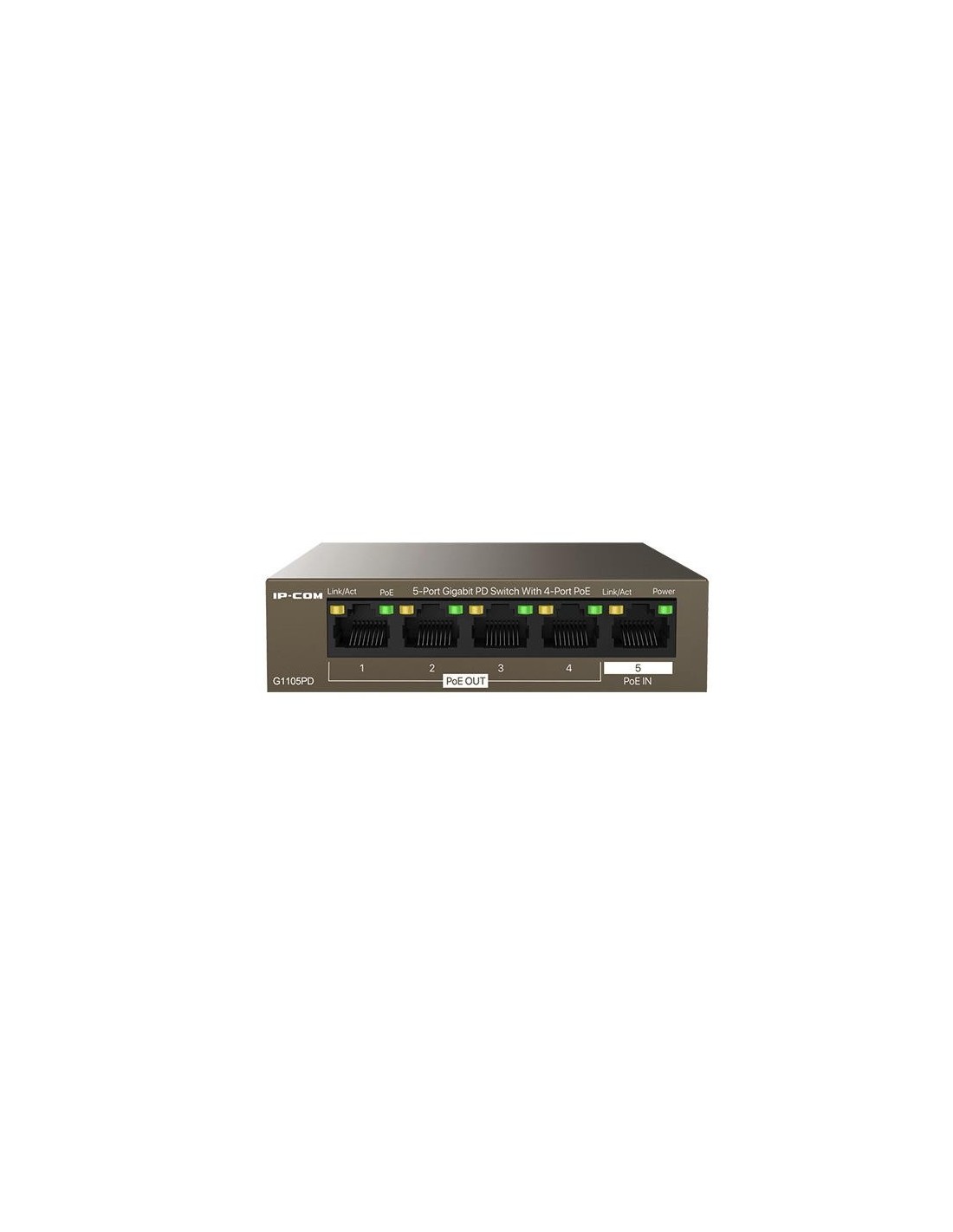 SWITCH IP-COM 5 PUERTOS GIGABIT 4 POE