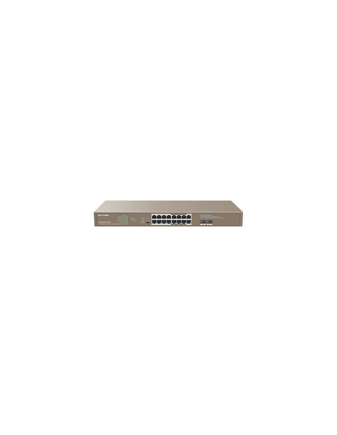 SWITCH IP-COM 16 PUERTOS GIGABIT 16 POE RACK