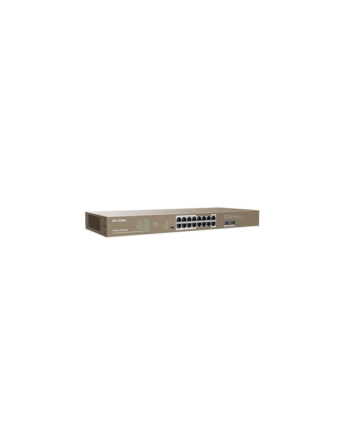 SWITCH IP-COM 16 PUERTOS GIGABIT 16 POE RACK
