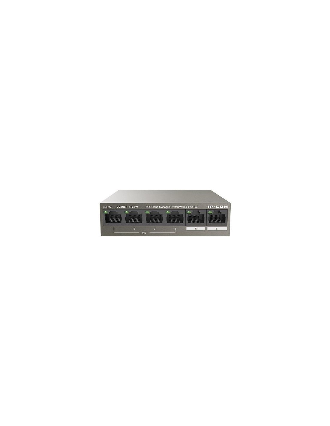 SWITCH IP-COM 6 PUERTOS GIGABIT 4 POE METAL