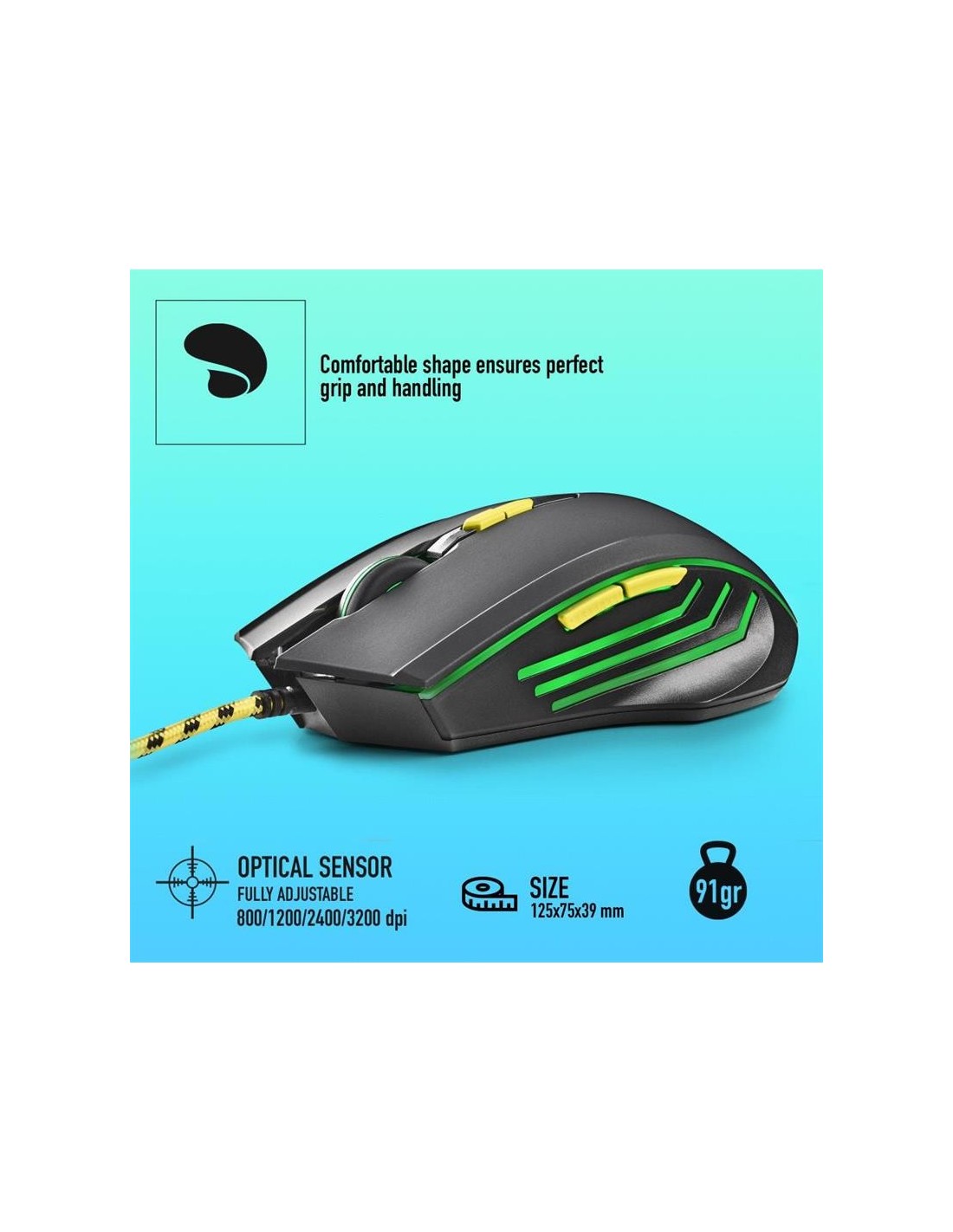 RATON NGS GAMING 6 BOTONES USB RGB BLACK