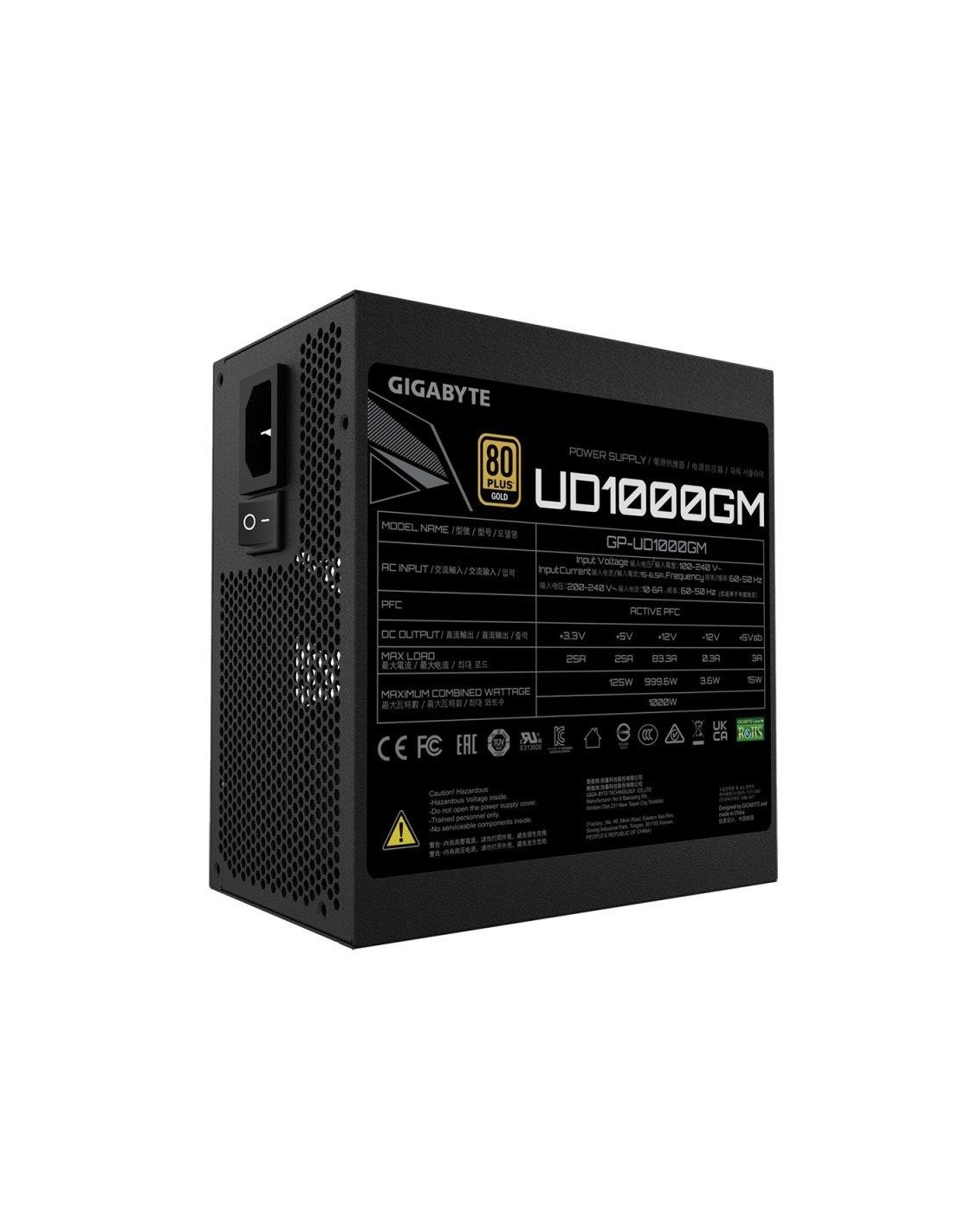 FUENTE DE ALIMENTACION GIGABYTE 1000W  80+ MODULAR ATX GOLD
