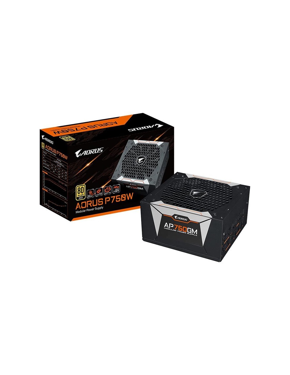 FUENTE DE ALIMENTACION GIGABYTE UD 750W  80+ MODULAR ATX GOLD