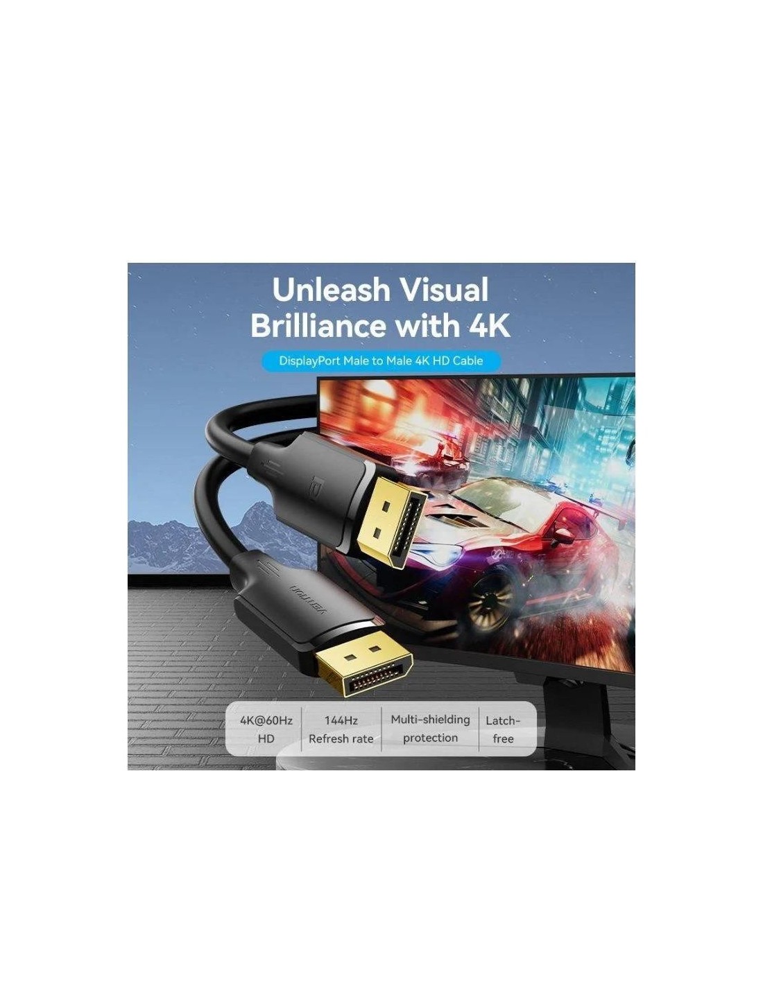 CABLE DISPLAYPORT 1.2 4K VENTION DP/M - DP/M 1M BLACK
