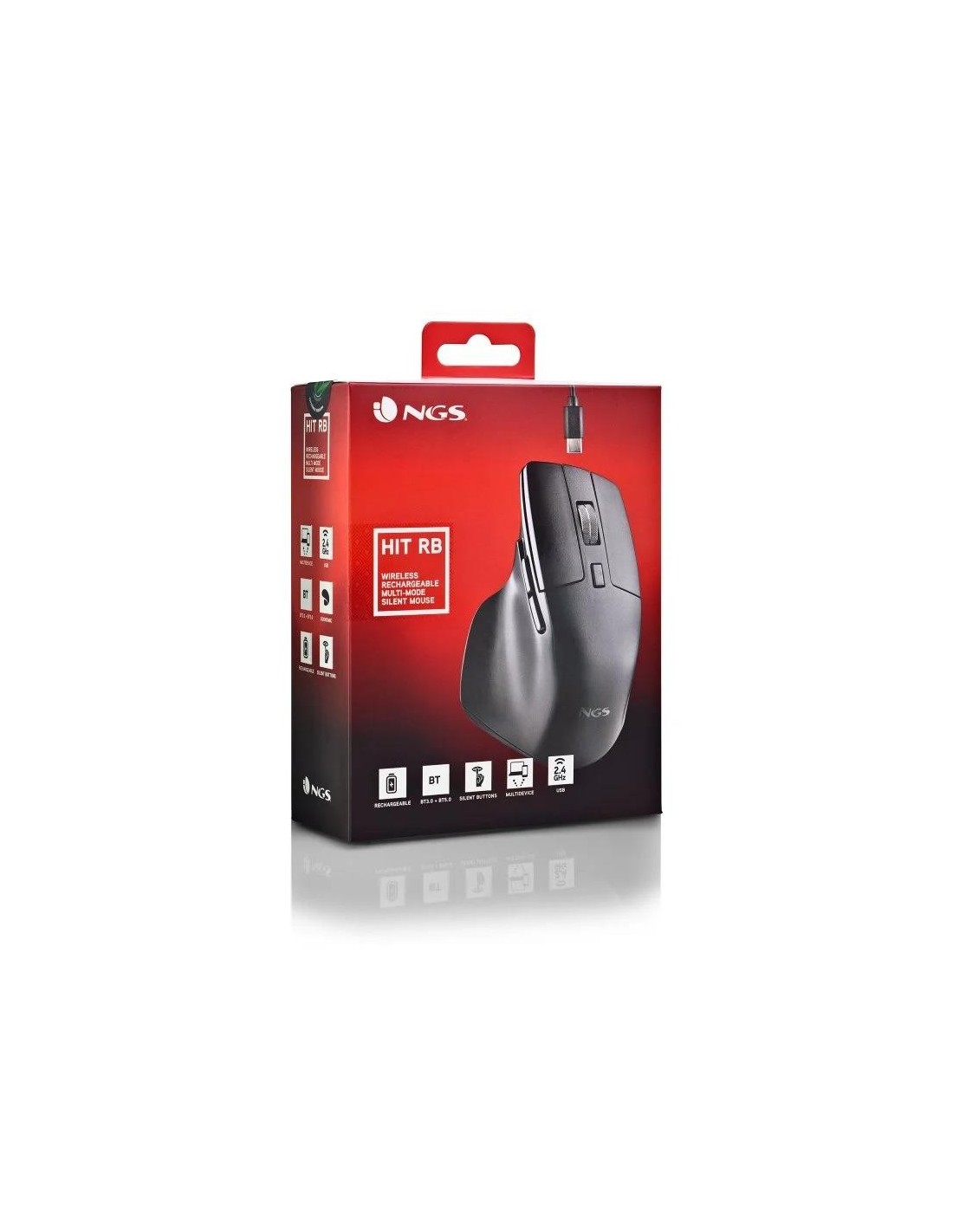 RATON NGS HIT-RB ERGONOMICO RECARGABLE BT WIRELESS MULTI BLACK