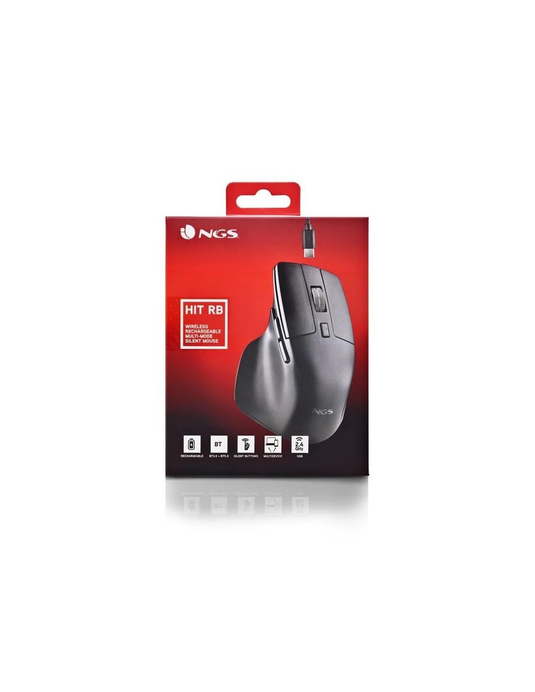 RATON NGS HIT-RB ERGONOMICO RECARGABLE BT WIRELESS MULTI BLACK