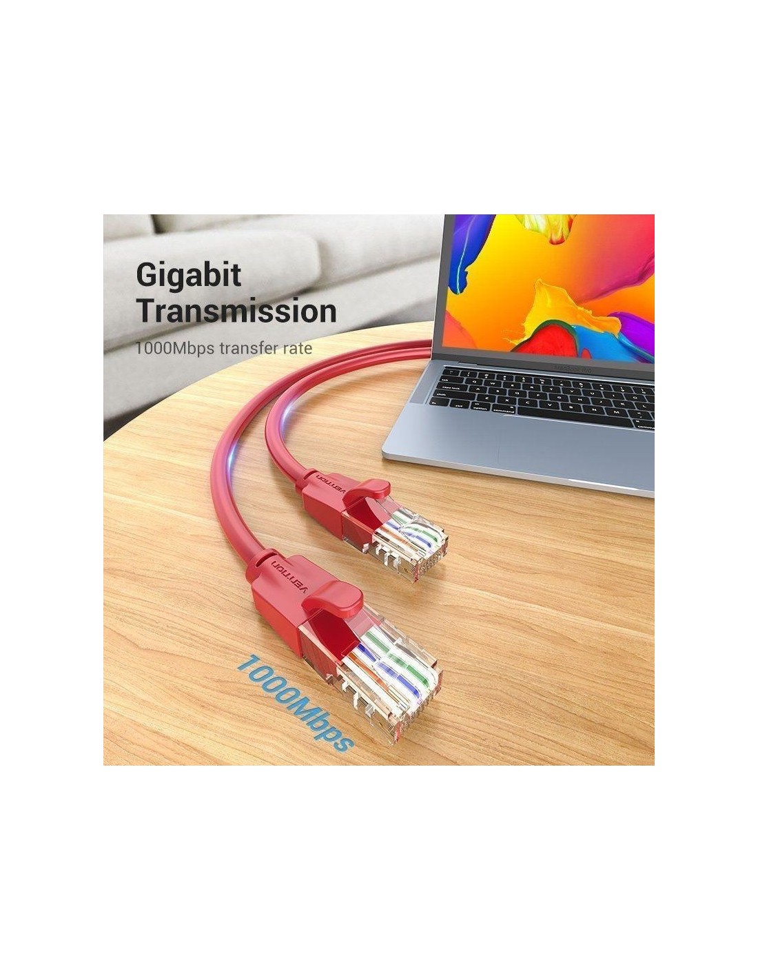CABLE DE RED CAT.6 UTP 1M VENTION RED