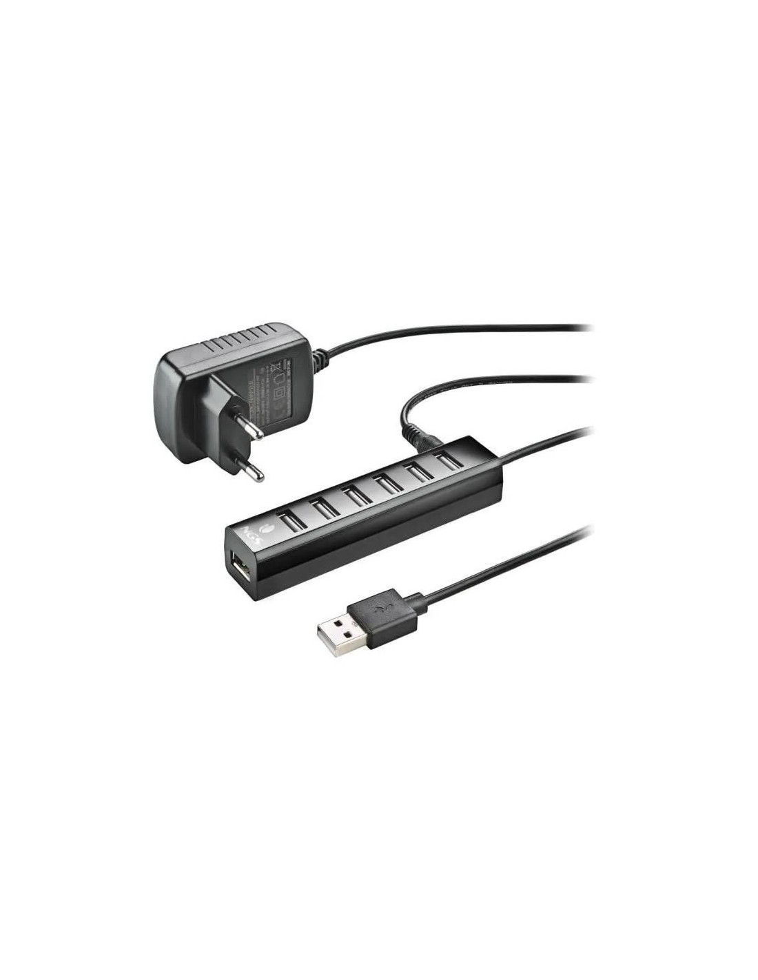 HUB USB NGS TINY 7 PUERTOS USB 2.0 + ALIMENTADOR