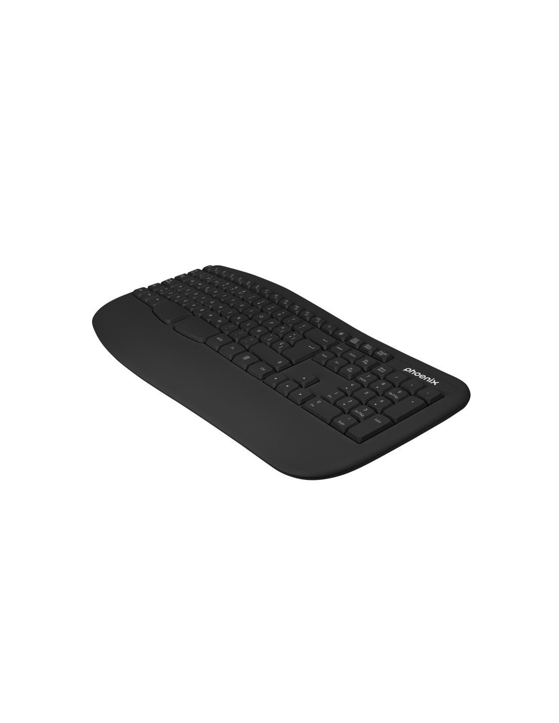 TECLADO PHOENIX K201 ERGONOMICO WIRELESS BLACK