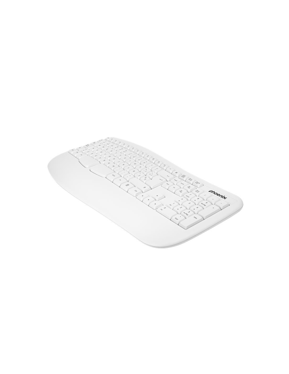 TECLADO PHOENIX K201 ERGONOMICO WIRELESS WHITE
