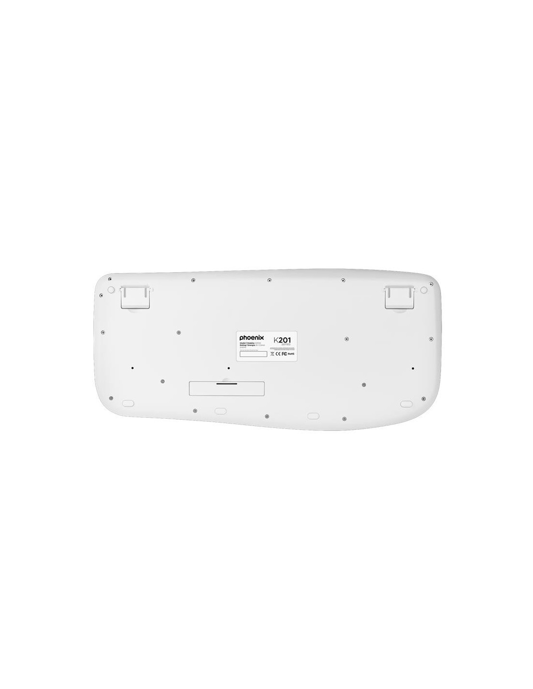 TECLADO PHOENIX K201 ERGONOMICO WIRELESS WHITE