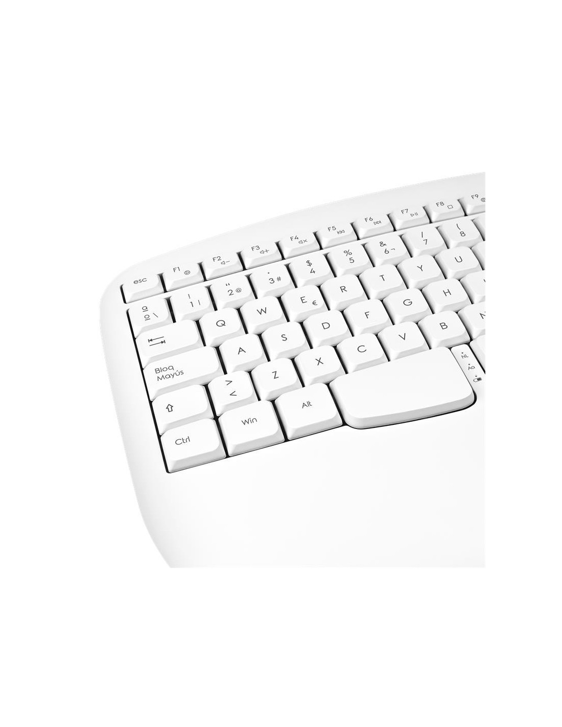 TECLADO PHOENIX K201 ERGONOMICO WIRELESS WHITE