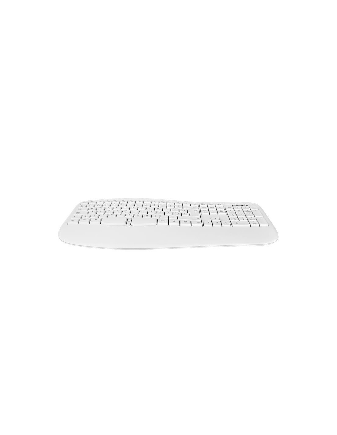 TECLADO PHOENIX K201 ERGONOMICO WIRELESS WHITE