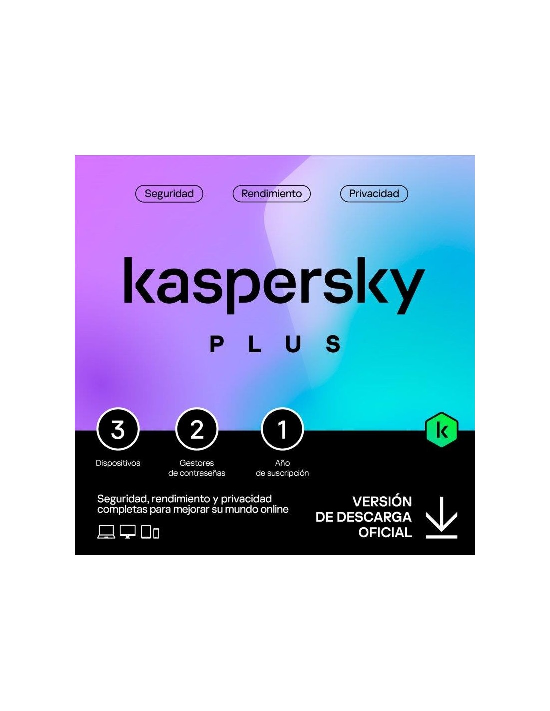 ANTIVIRUS KASPERSKY PLUS 1YEAR 3L PC/MAC/ANDROID/IOS L.ELECTRONICA