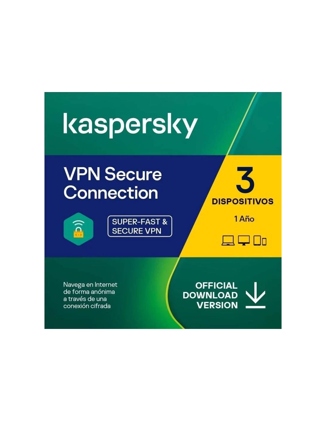 ANTIVIRUS KASPERSKY VPN SECURE CONNECTION 1YEAR 3L PC/MAC/ANDROID/IOS