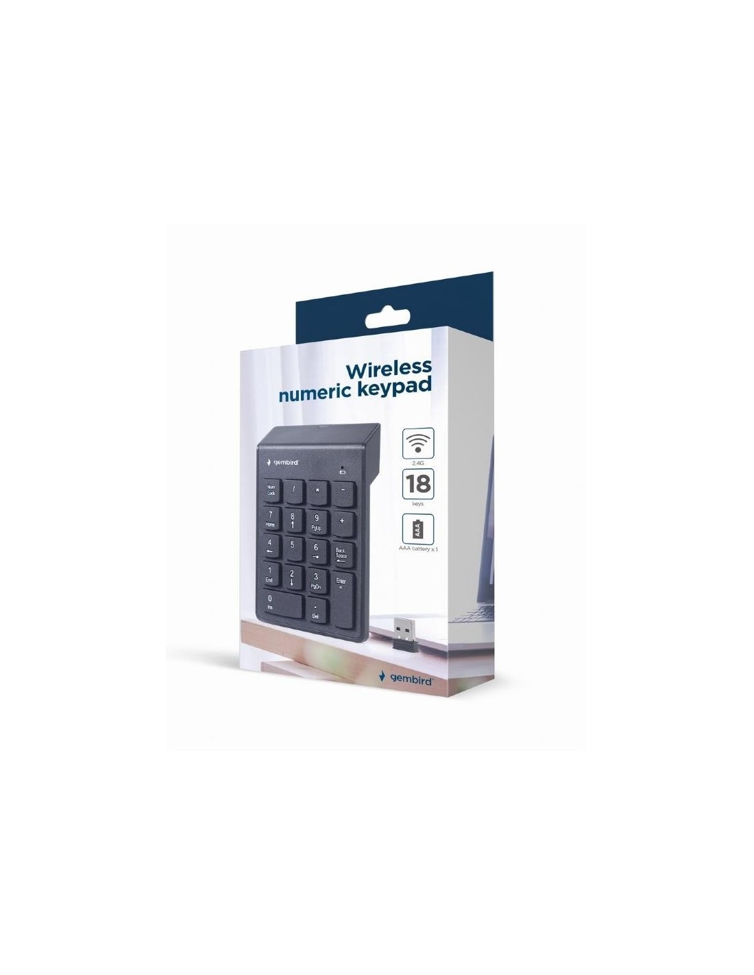 TECLADO NUMERICO GEMBIRD KEYPAD BLUETOOTH 18 TECLAS BLACK