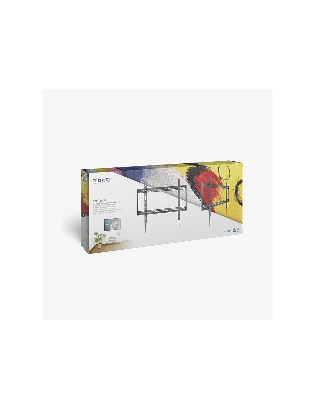 SOPORTE PARED TV MONITOR TOOQ 60-100 130KG BLACK