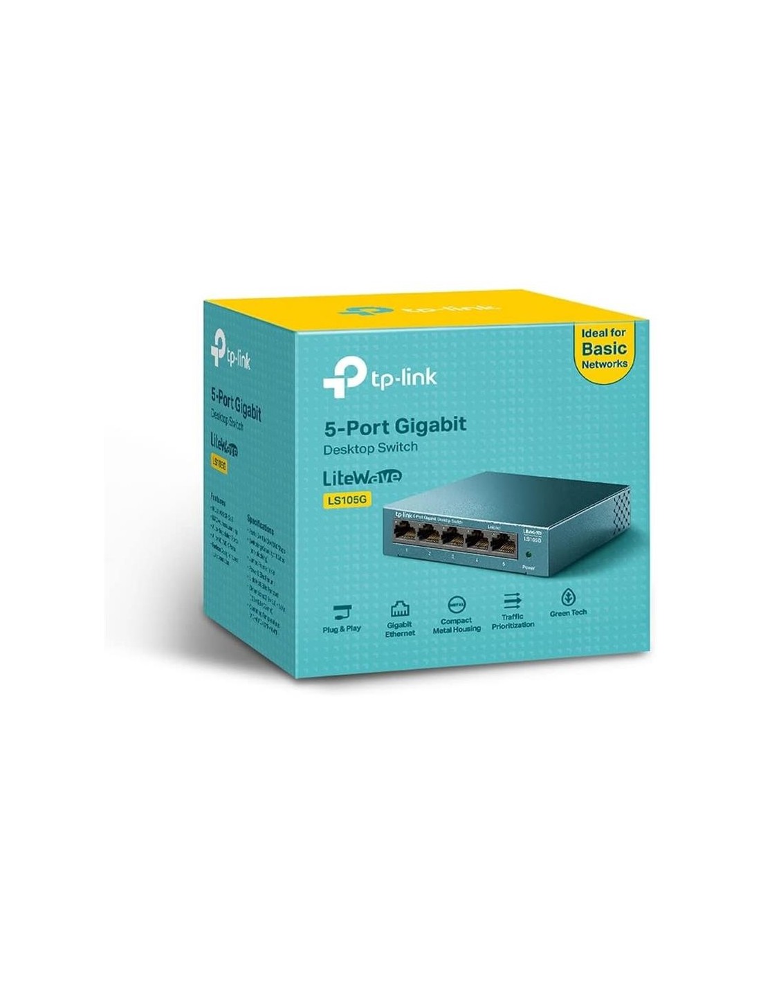 SWITCH TP-LINK GIGABIT 5 PUERTOS LS105G METALICO