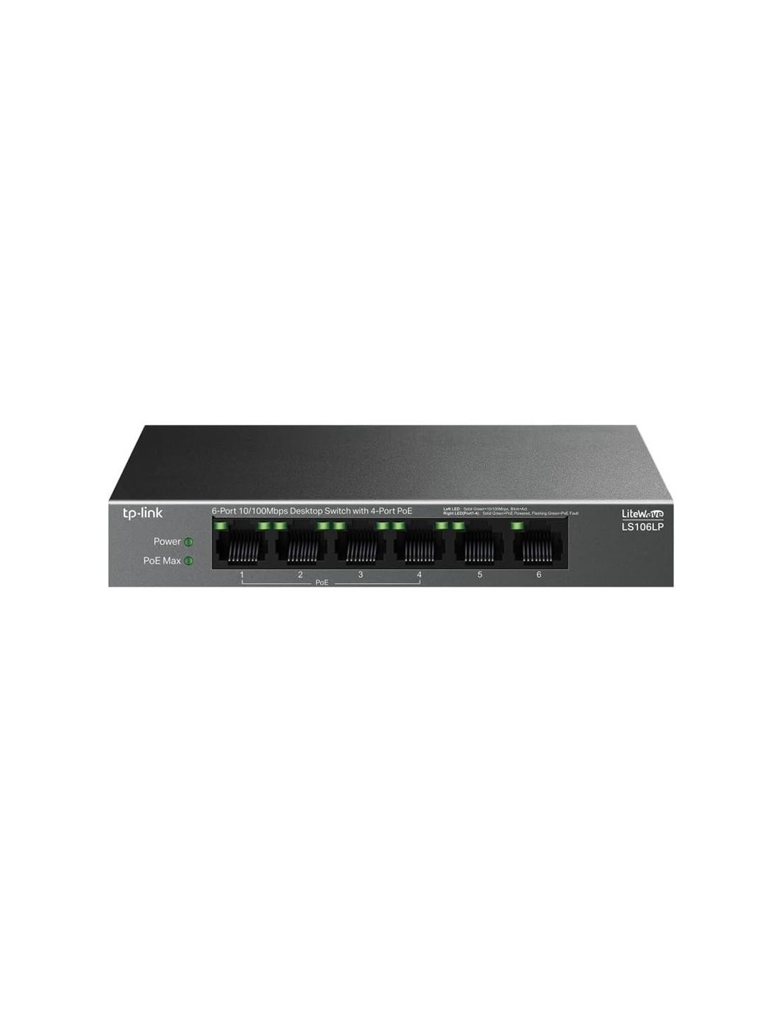 SWITCH TP-LINK ETHERNET 6 PUERTOS POE+ LS106LP