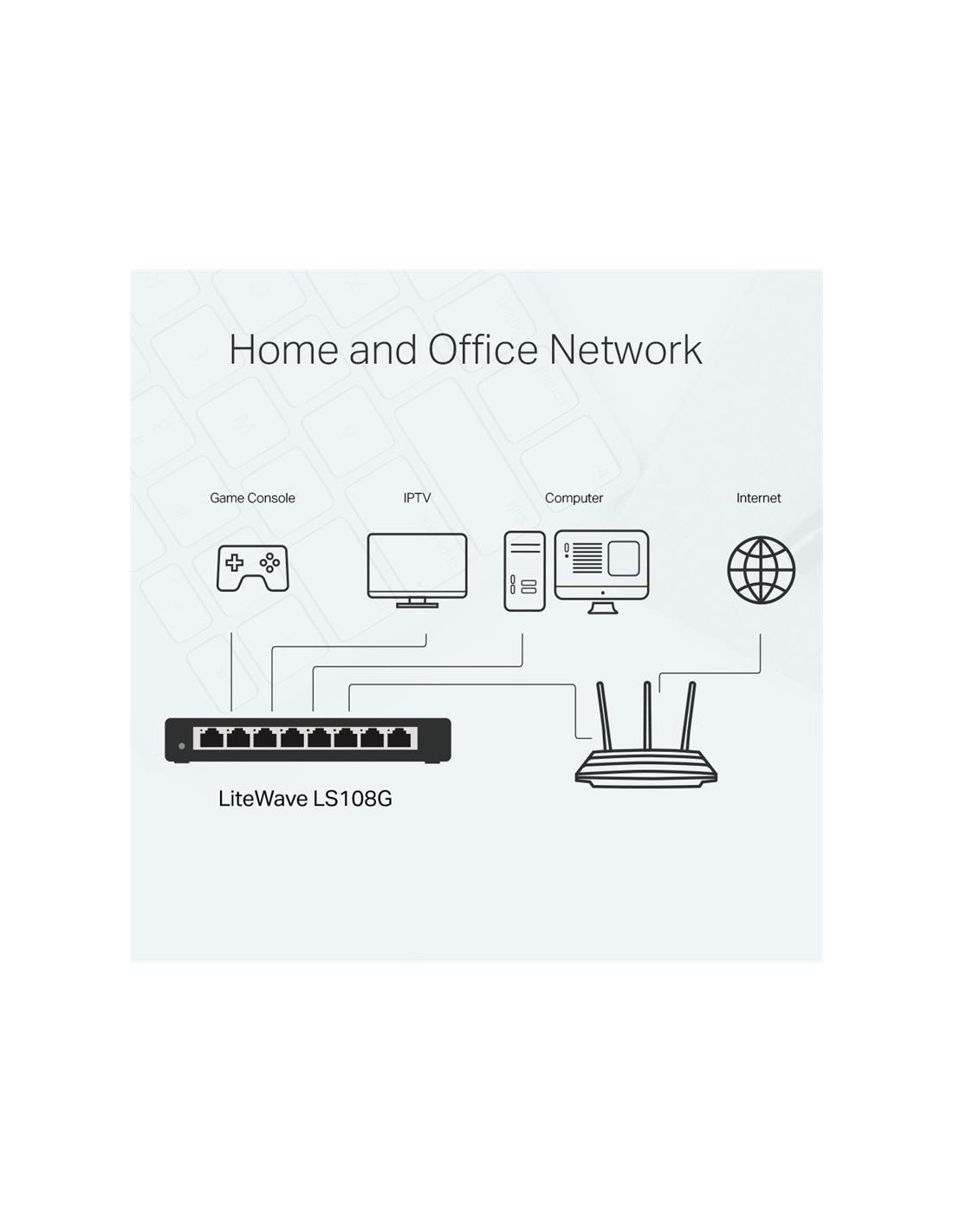 SWITCH TP-LINK GIGABIT 8 PUERTOS LS108G METALICO