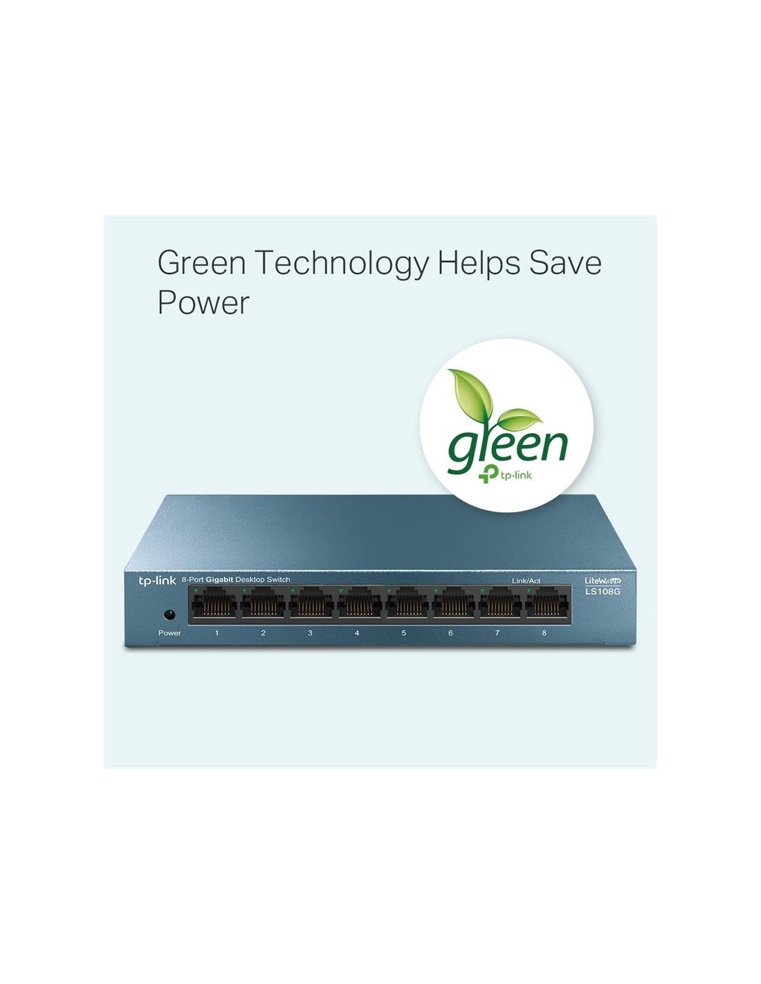 SWITCH TP-LINK GIGABIT 8 PUERTOS LS108G METALICO