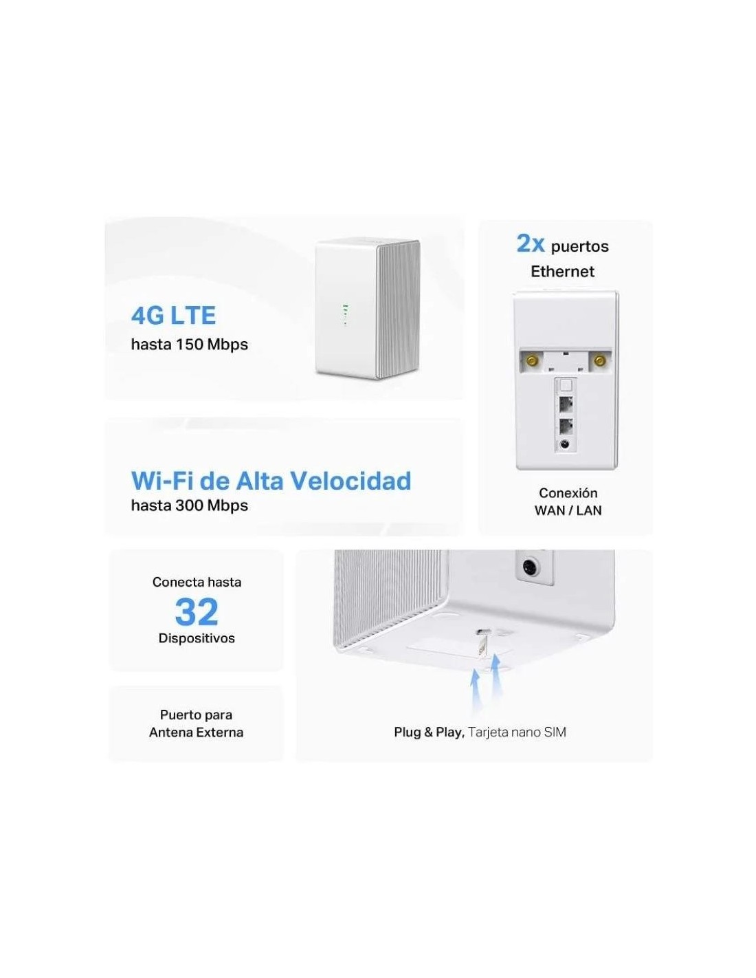 WIRELESS ROUTER MERCUSYS MB130-4G 4G LTE 150MBPS