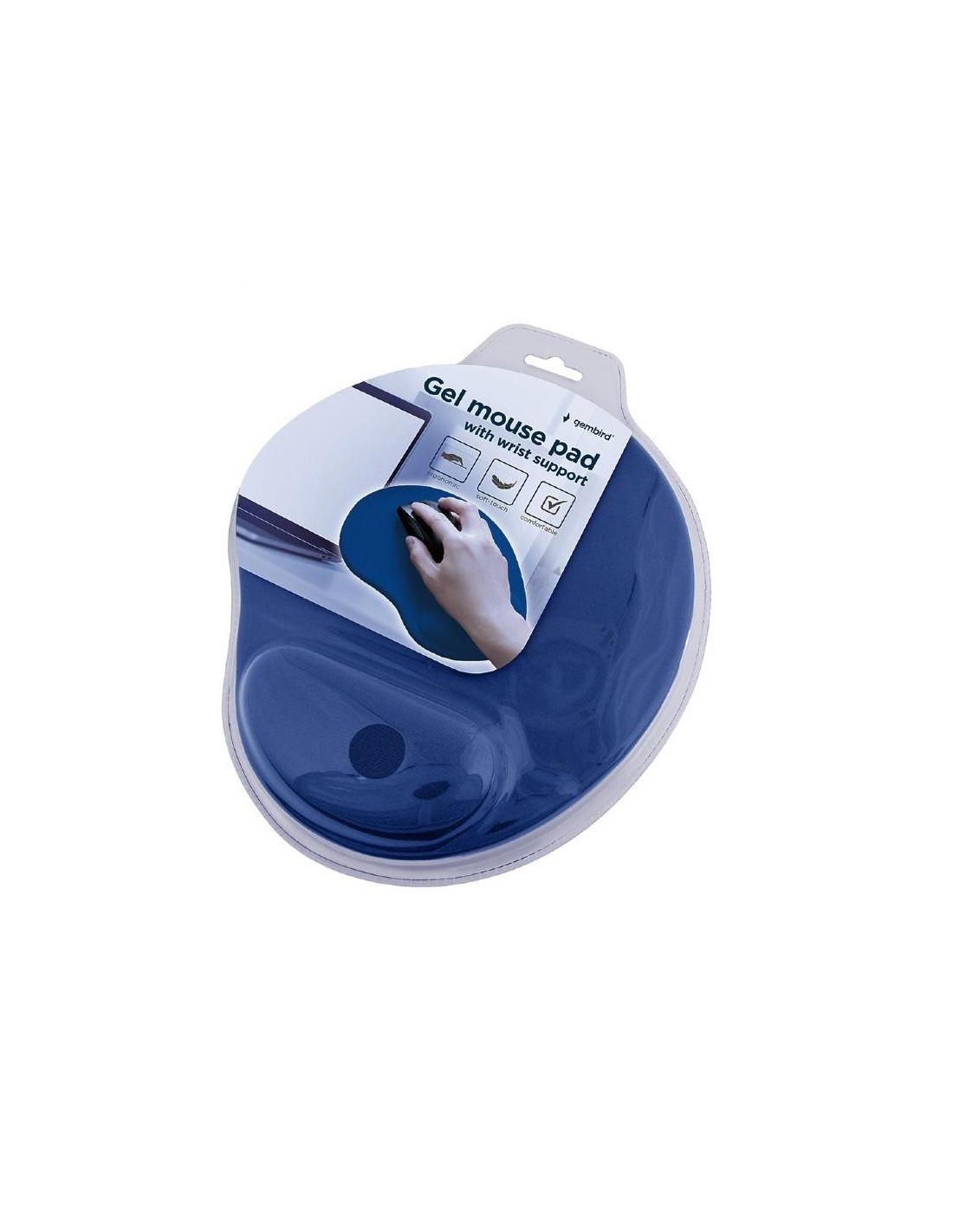 ALFOMBRILLA GEMBIRD REPOSAMUÑECAS GEL MOUSE PAD BLUE