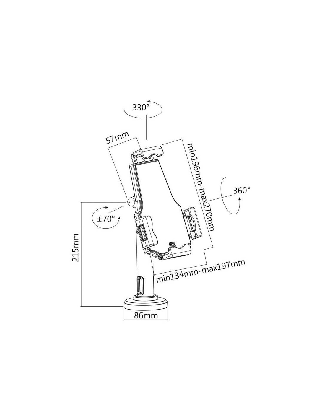SOPORTE AISENS CON ANTIRROBO PARA TABLET 8-11 BLACK