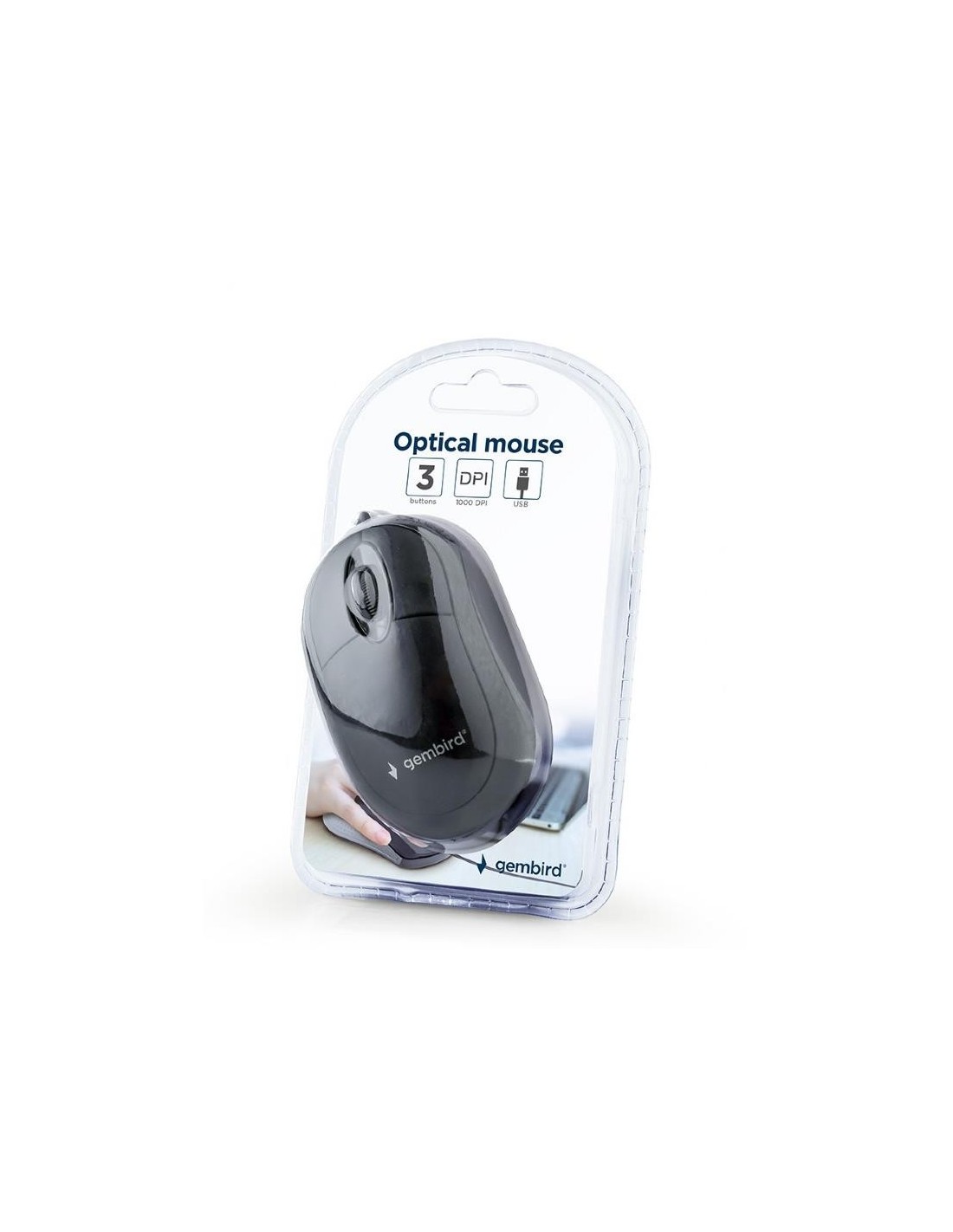 RATON GEMBIRD USB OPTICO 1000 DPI BLACK