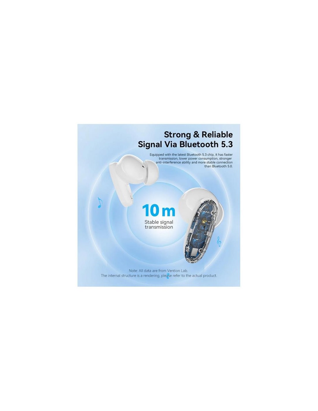 AURICULARES VENTION BLUETOOTH 5.3 TRUE WIRELESS 7 HORAS BLUE