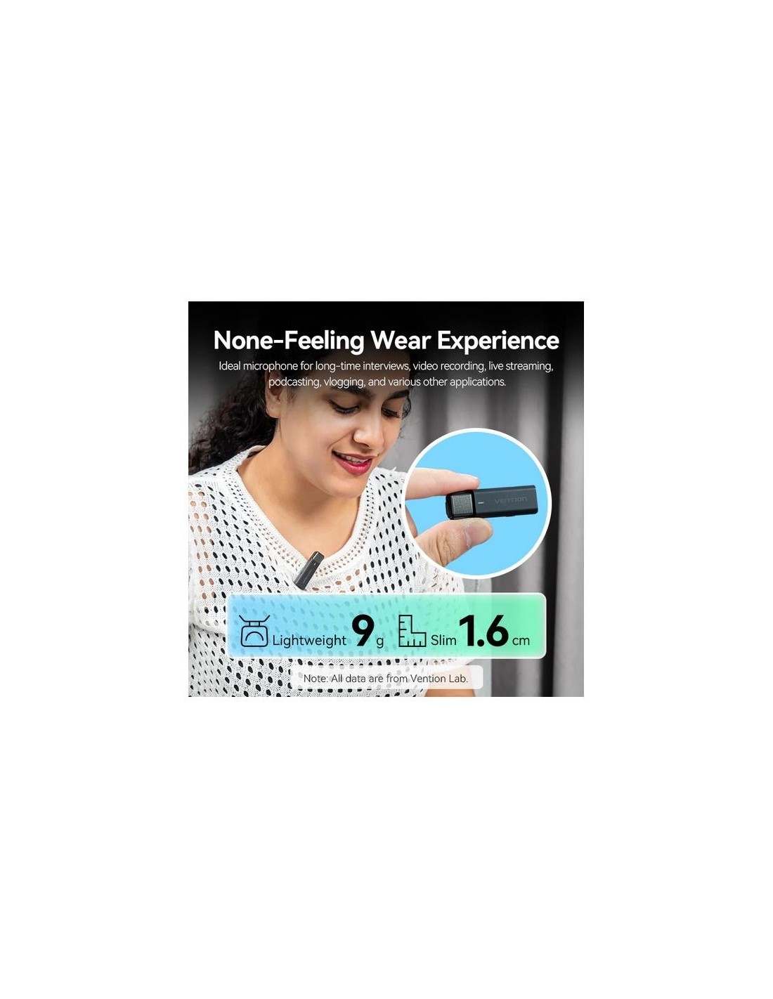 MICROFONO VENTION USB-C LAVALIER 2 MICROFONOS PINZA WIRELESS