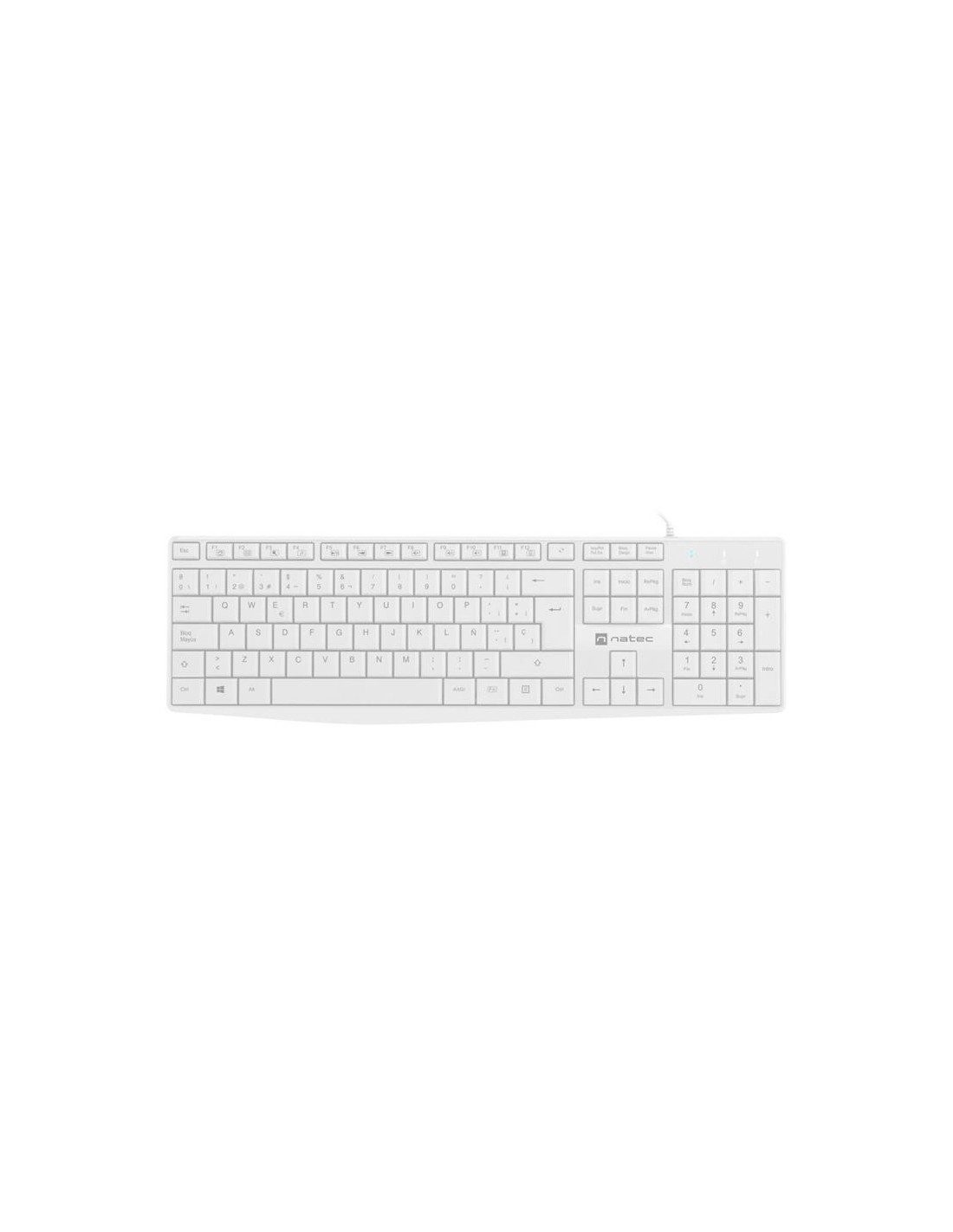 TECLADO NATEC NAUTILUS SLIM LAYOUT USB WHITE