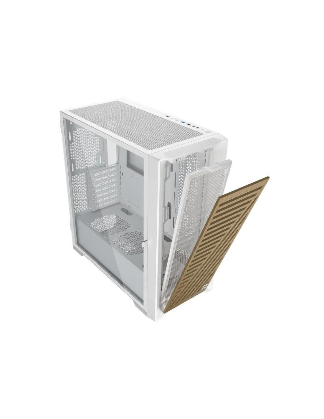 CAJA ORDENADOR GAMING PHOENIX ARTISAN NOBLE WHITE FRONTAL MADERA ATX