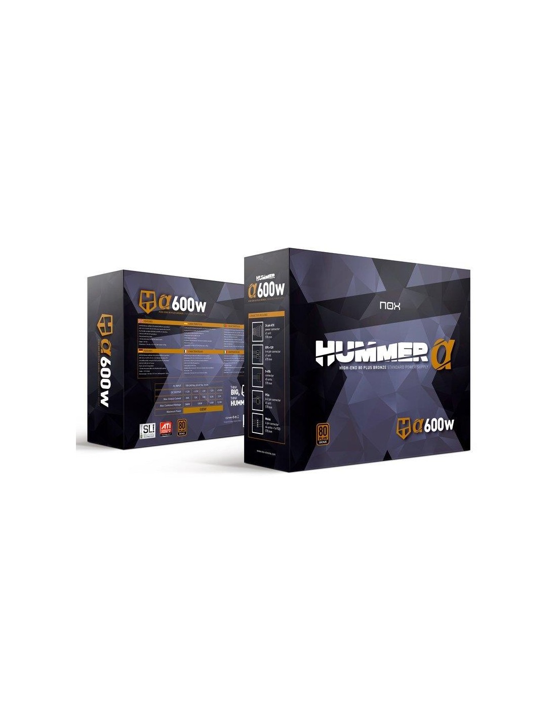 FUENTE DE ALIMENTACION NOX HUMMER ALPHA 600W 80+ BRONZE
