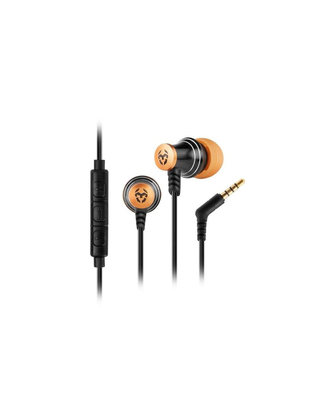 AURICULARES + MICROFONO KROM KINEAR IN EAR AUX MULTIPLATAFORMA BLACK/ORANGE