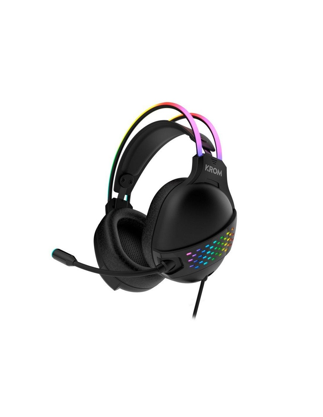 AURICULARES + MICROFONO GAMING KROM KLAIM RGB HEADSET BLACK