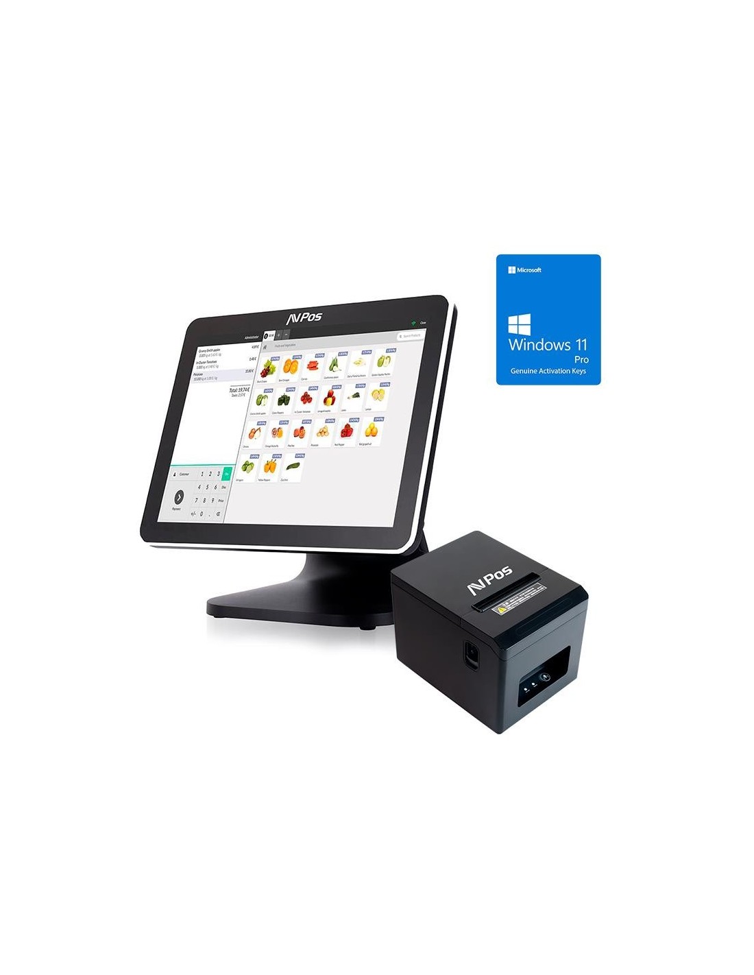 PACK TPV AVPOS K5000 15 TACTIL INTEL N100/8GB/SSD128G/W11P + TC21 USB/LAN