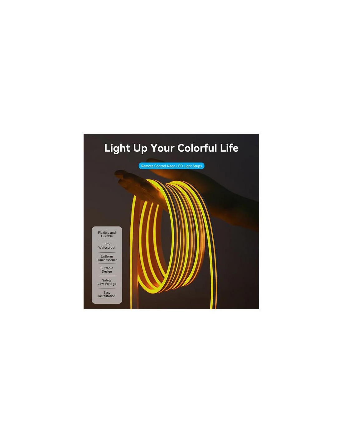 TIRA LED VENTION SILICONA NEON RGB CONTROL REMOTO 5V 2M