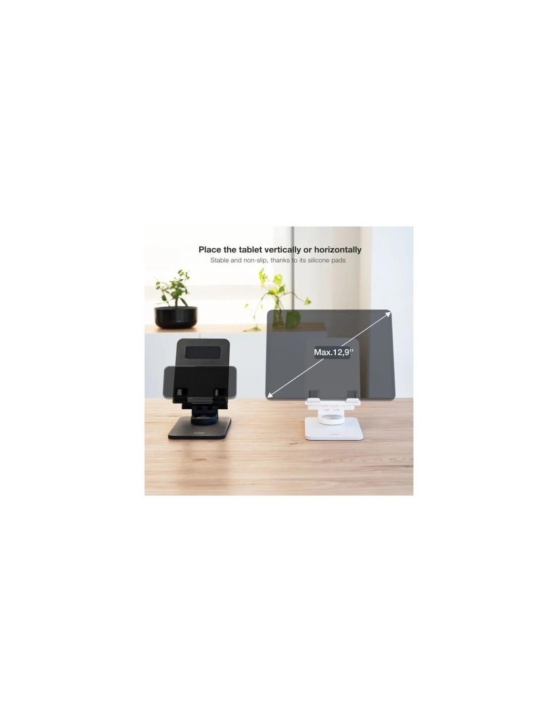SOPORTE SOBREMESA TOOQ AJUSTABLE PARA SMARTPHONE/TABLET HASTA 13 BLACK