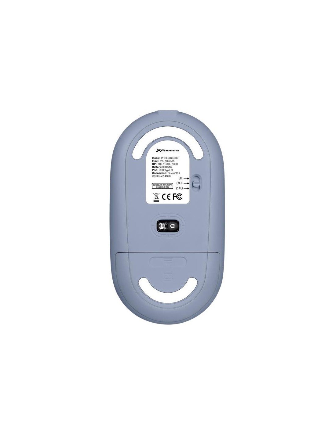 RATON PHOENIX REBBLE SILENT 1600DPI WIRELESS BLUETOOTH RECARGABLE BLUE