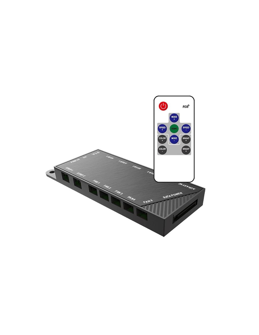 CONTROLADORA RGB + MANDO PHOENIX PARA 5 VENTILADORES Y 2 TIRAS LED