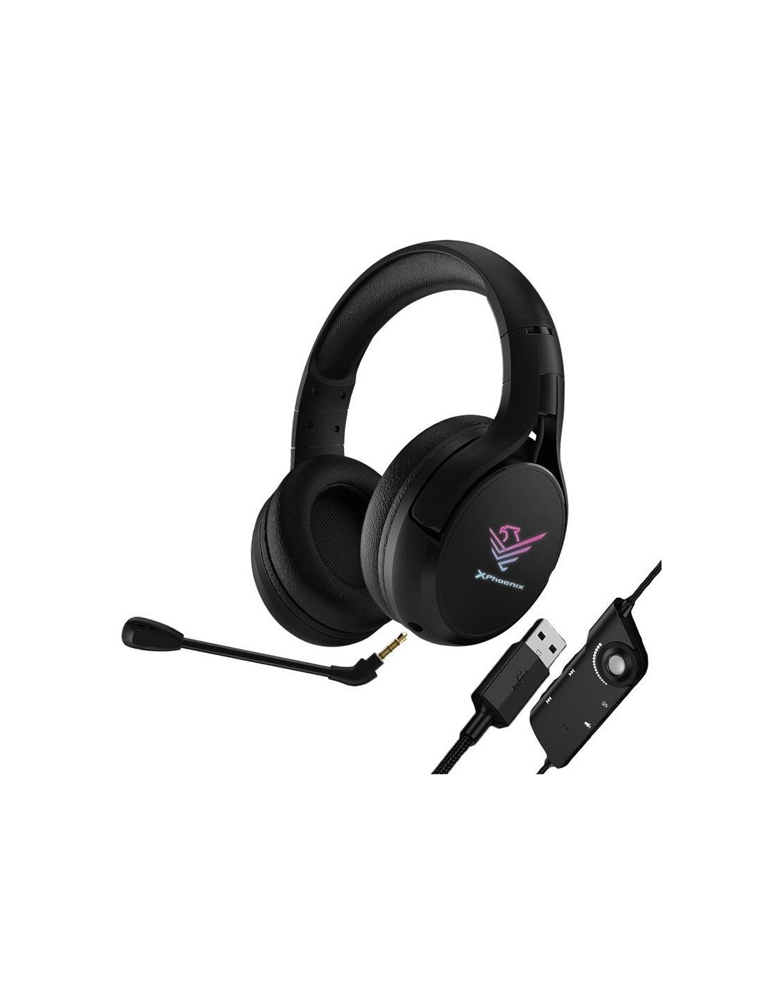AURICULARES + MICROFONO PHOENIX GAMING X SPECTRUM RGB USB BLACK