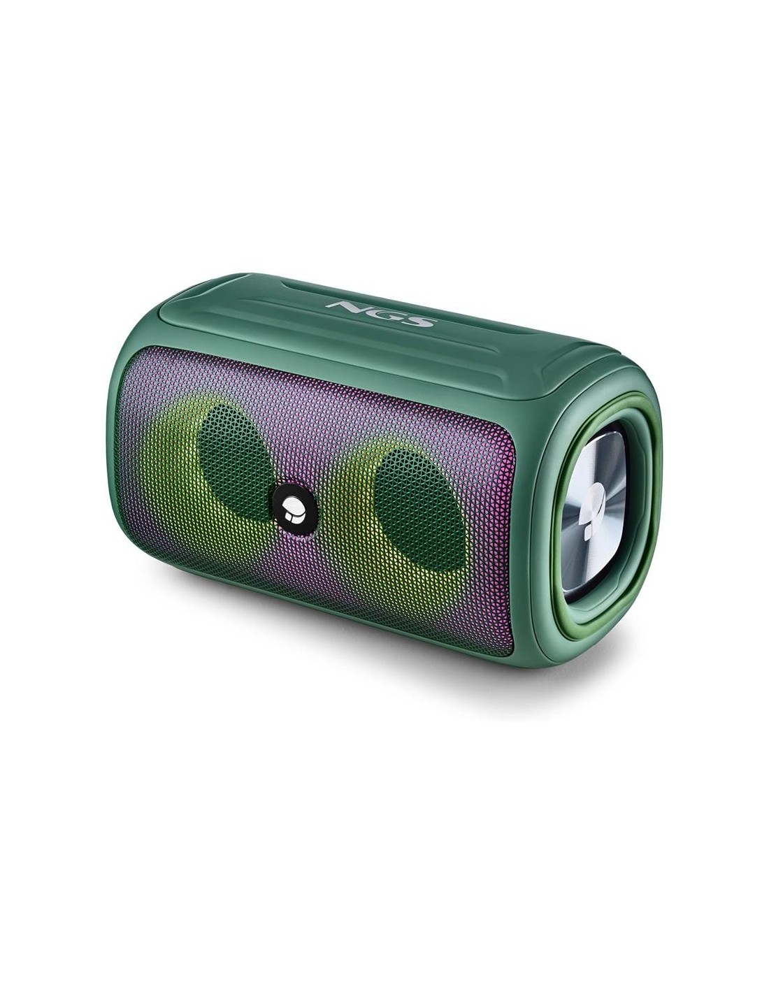 ALTAVOCES NGS ROLLER BEAST RGB PORTATIL WATERPROOF IPX5/BT/USB/AUX/FM GREEN