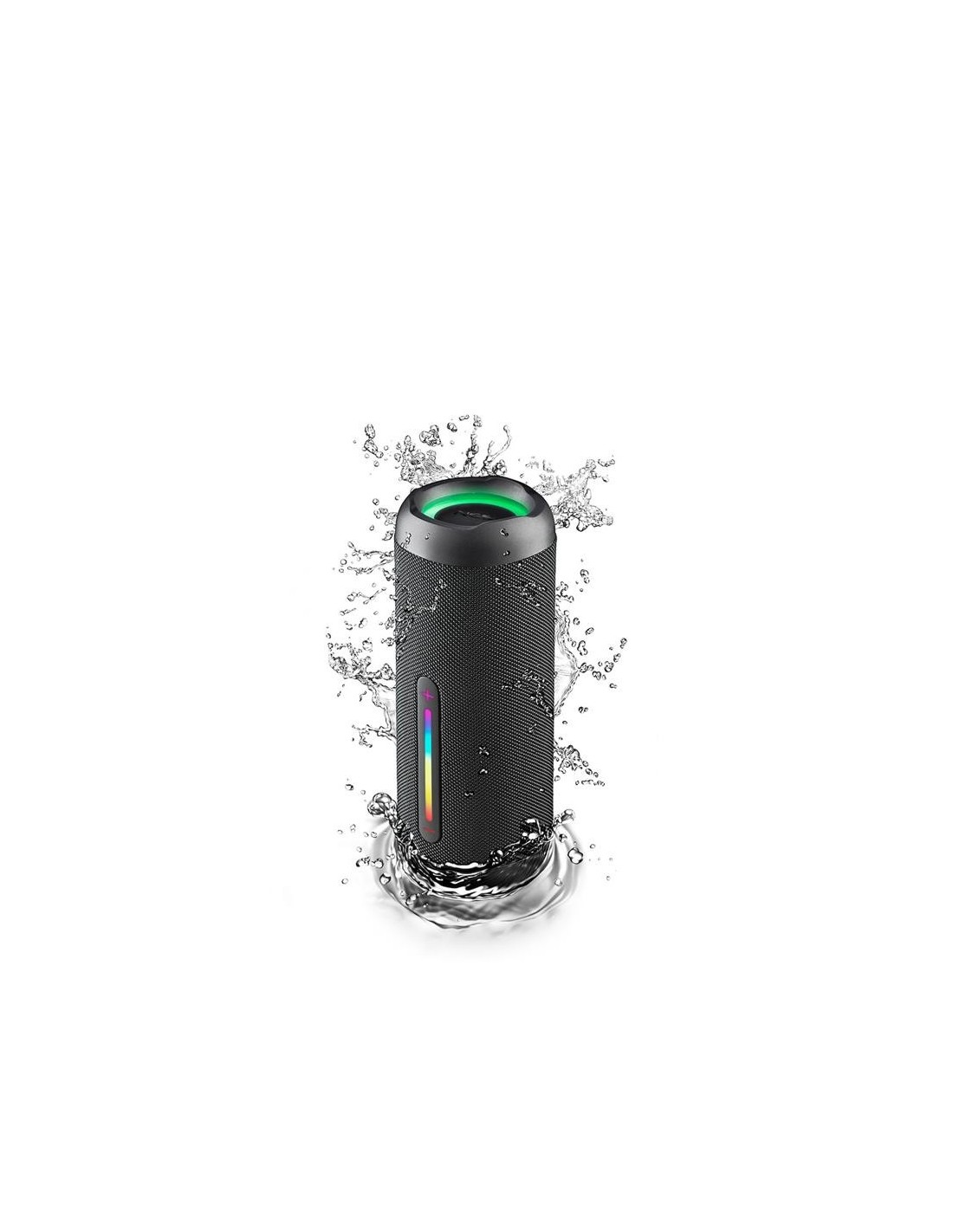 ALTAVOCES NGS ROLLER FURIA 2 RGB PORTATIL WATERPROOF IPX7/BT/USB/AUX BLACK