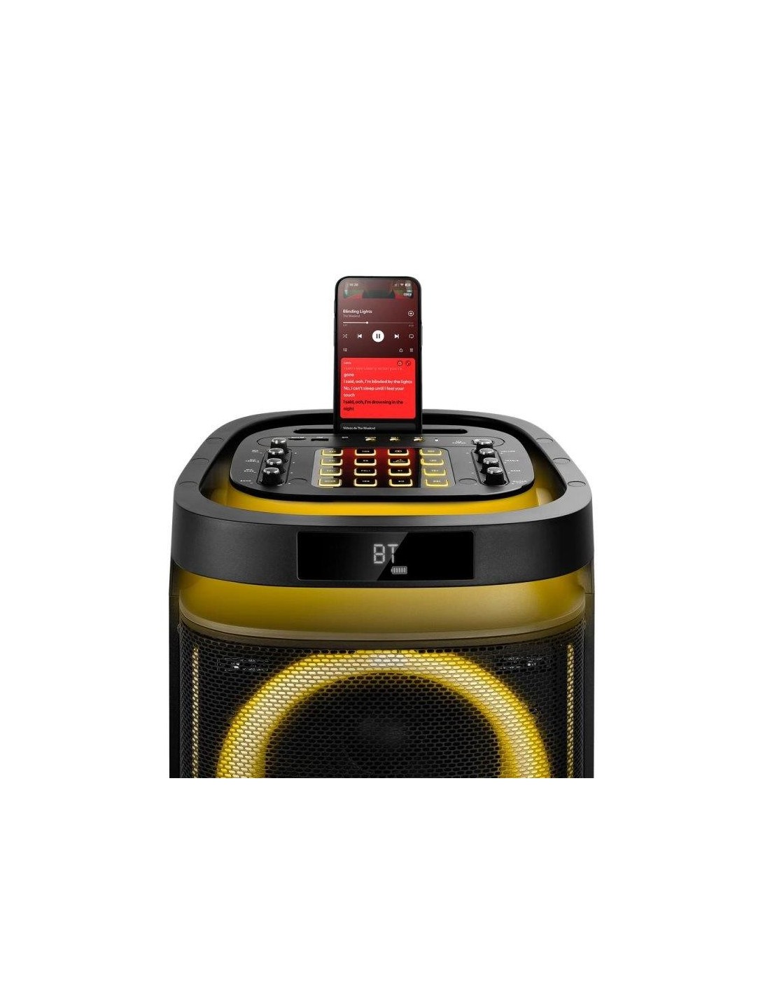 ALTAVOZ PHOENIX RUMBLEBOSS XL USB FM BT RGB 160W KARAOKE + 2 MICROFONO