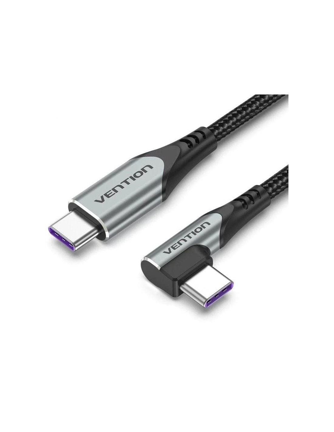CABLE USB-C VENTION TIPO USB-C/M - USB-C/M ACODADO 5A 100W 1M