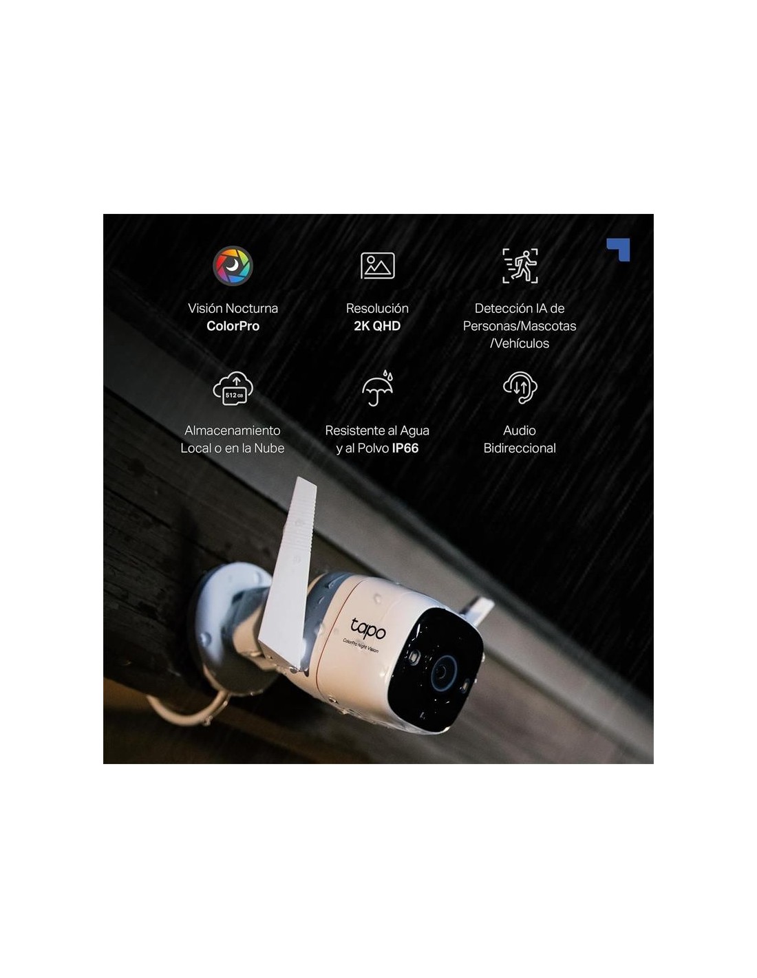 CAMARA IP TP-LINK TAPO C325WB WIRELESS QHD 2K 4MP EXTERIOR IP66
