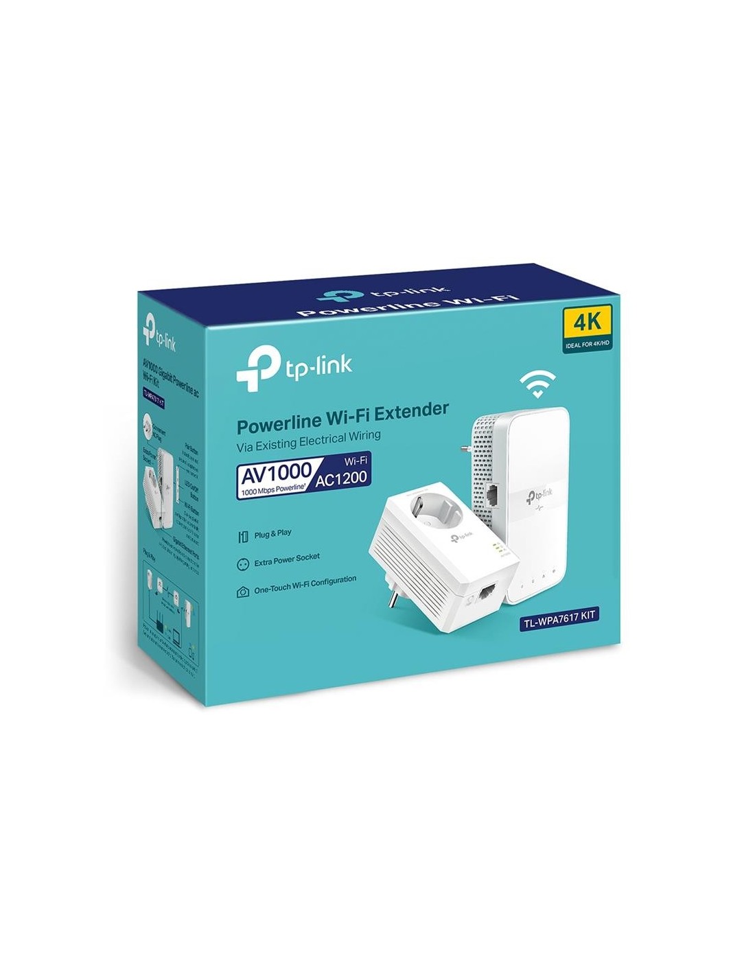 POWERLINE TP-LINK TL-WPA7617KIT ETHERNET AV1000 GIGABIT AC WFI 2UDS