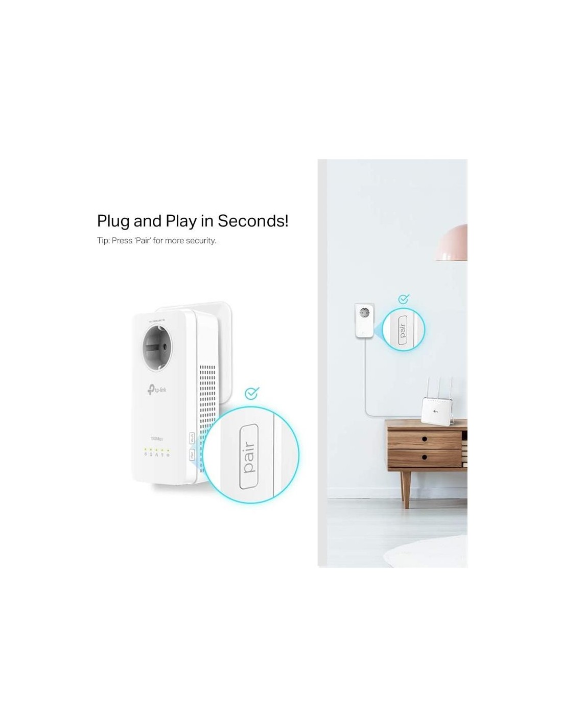 POWERLINE TP-LINK TL-WPA8631P ETHERNET AV1300 + ENCHUFE KIT 2UD